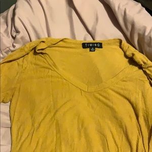 Mustard yellow cropped long sleeve